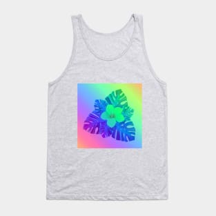 Tropical Green Rainbow Hibiscus Tank Top